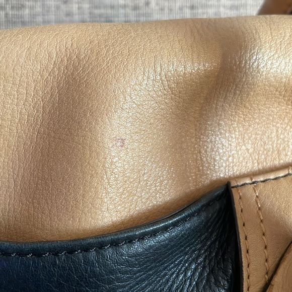 B. Makowsky Rockefeller Leather Satchel Black and Tan - Picture 6 of 15